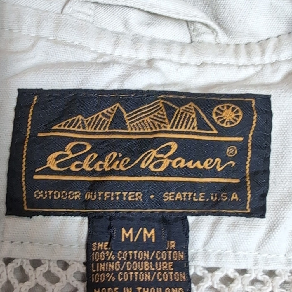 Eddie Bauer Vest Fly Fishing Hunting Utility Travel Size Medium in Khaki Tan - Picture 6 of 13